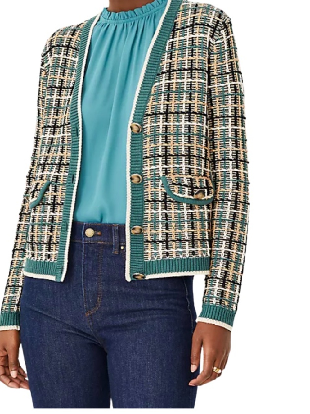 Ann Taylor Tweed Sweater Jacket